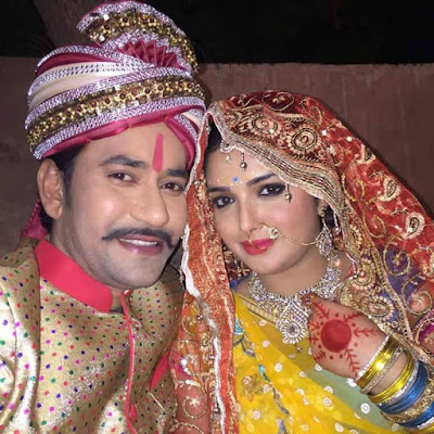 Dinesh Lal Yadav and Amrapali Wedding look image