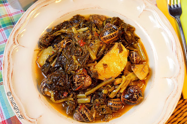 Snails with Swiss Chard