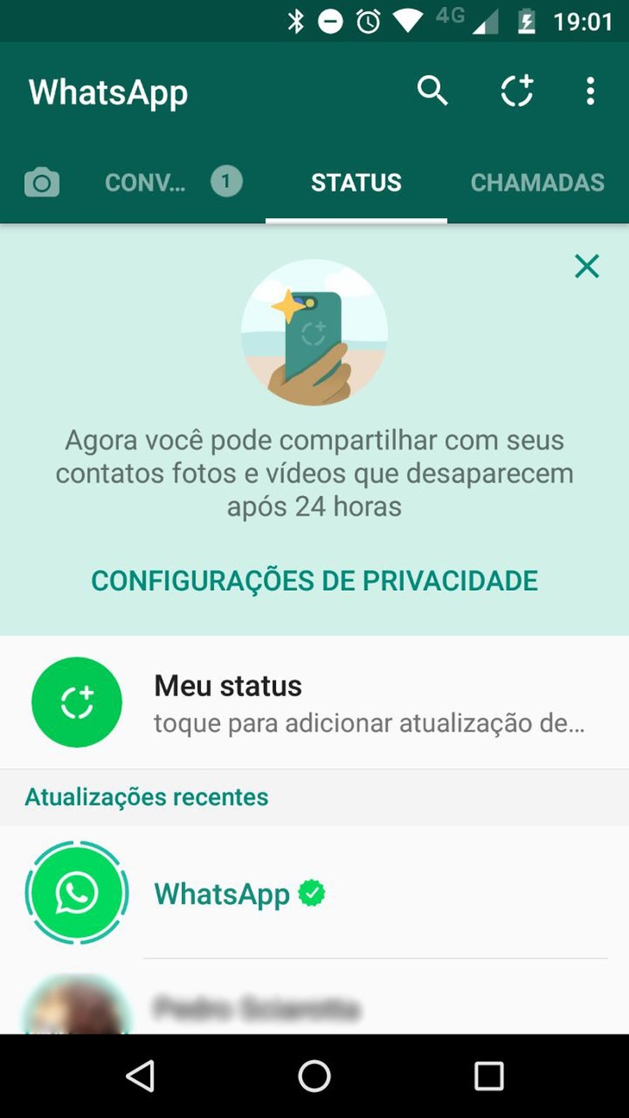 Informática sem Mistério O novo Status do WhatsApp O que é e como usar