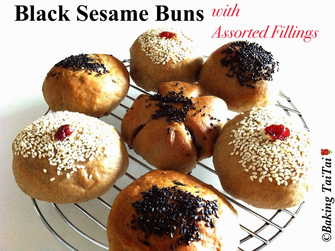 Baking Taitai 烘焙太太 Baking Taitai's Black Sesame Buns with Cranberry