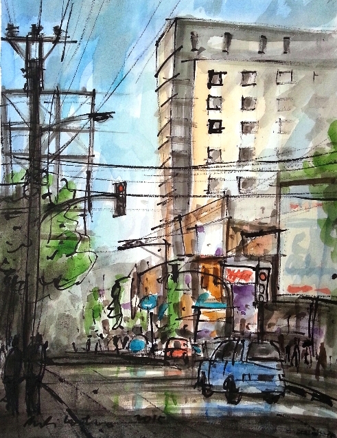 Loose Paper Sketching , The scenes of Semarang | Urban Sketchers