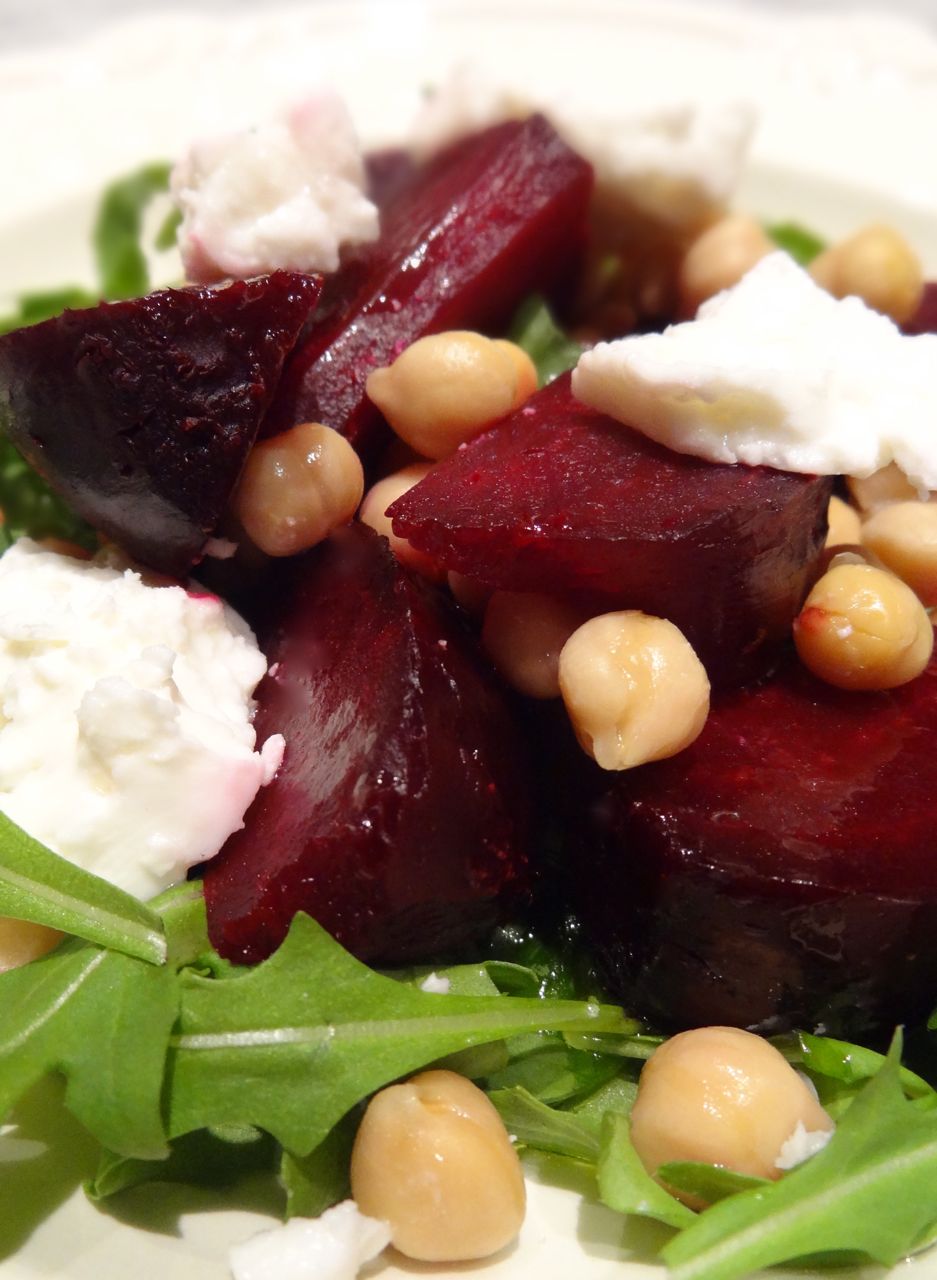 Scrumpdillyicious Roasted Beet, Chickpea & Feta Salad