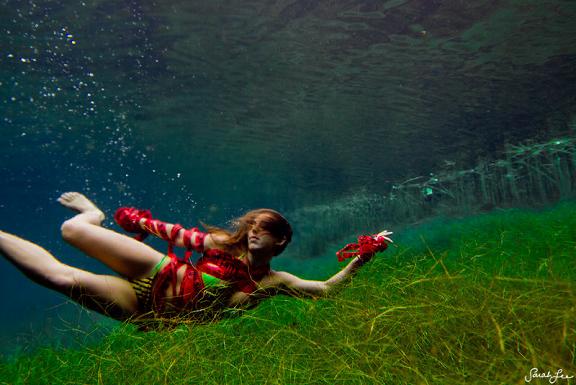 sarah lee fotografia mulheres subaquáticas mar água