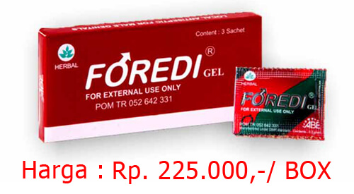 Foredi Obat Kuat Herbal Gel Alami, Mengatasi Ejakulasi Dini, Peltu (Nempel Metu) Dan Sebagai Antiseptik.