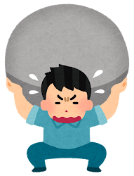 重圧に苦しむ人のイラスト(男性)