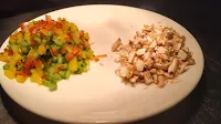 Chopped mushrooms and red yellow green bell peppers Food Recipe Dinner ideas