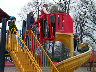 curly slide fun in park