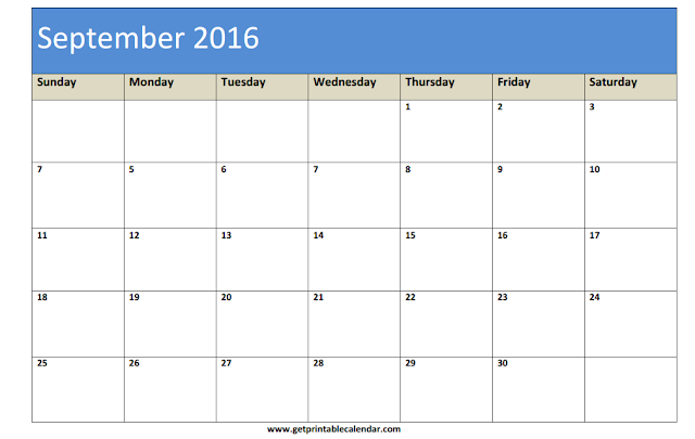 September 2016 Printable Calendar, September 2016 Calendar, September 2016 Calendar Printable, September 2016 Calendar Template, September Calendar, 2016 September Calendar
