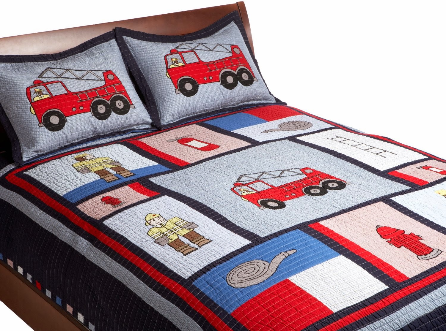 Bedroom Decor Ideas And Designs Fire Truck Fireman Pem America Firefighter Quilt