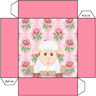 Ovejita en Shabby Chic de Rosas Rosadas: Cajas para Imprimir Gratis. Ovejita en Shabby Chic de Rosas Rosadas: Cajas para Imprimir Gratis.
