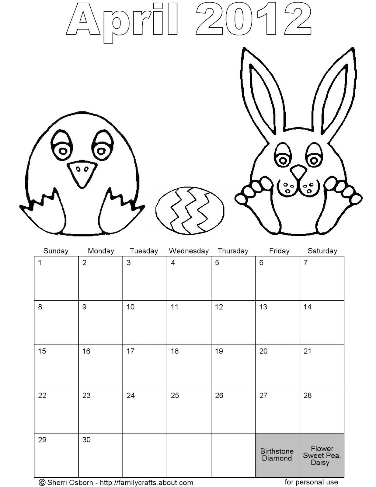 Nevenkitis: Free Printable April Calendar 2012