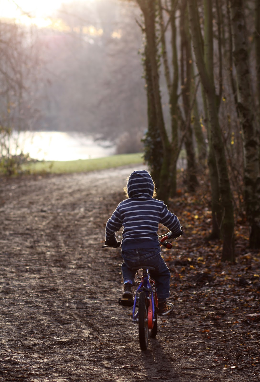 riding bicycle in winter