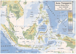 Peta relief wilayah Indonesia (Sumber: Atlas Geografi Indonesia dan Dunia, Pustaka Ilmu)