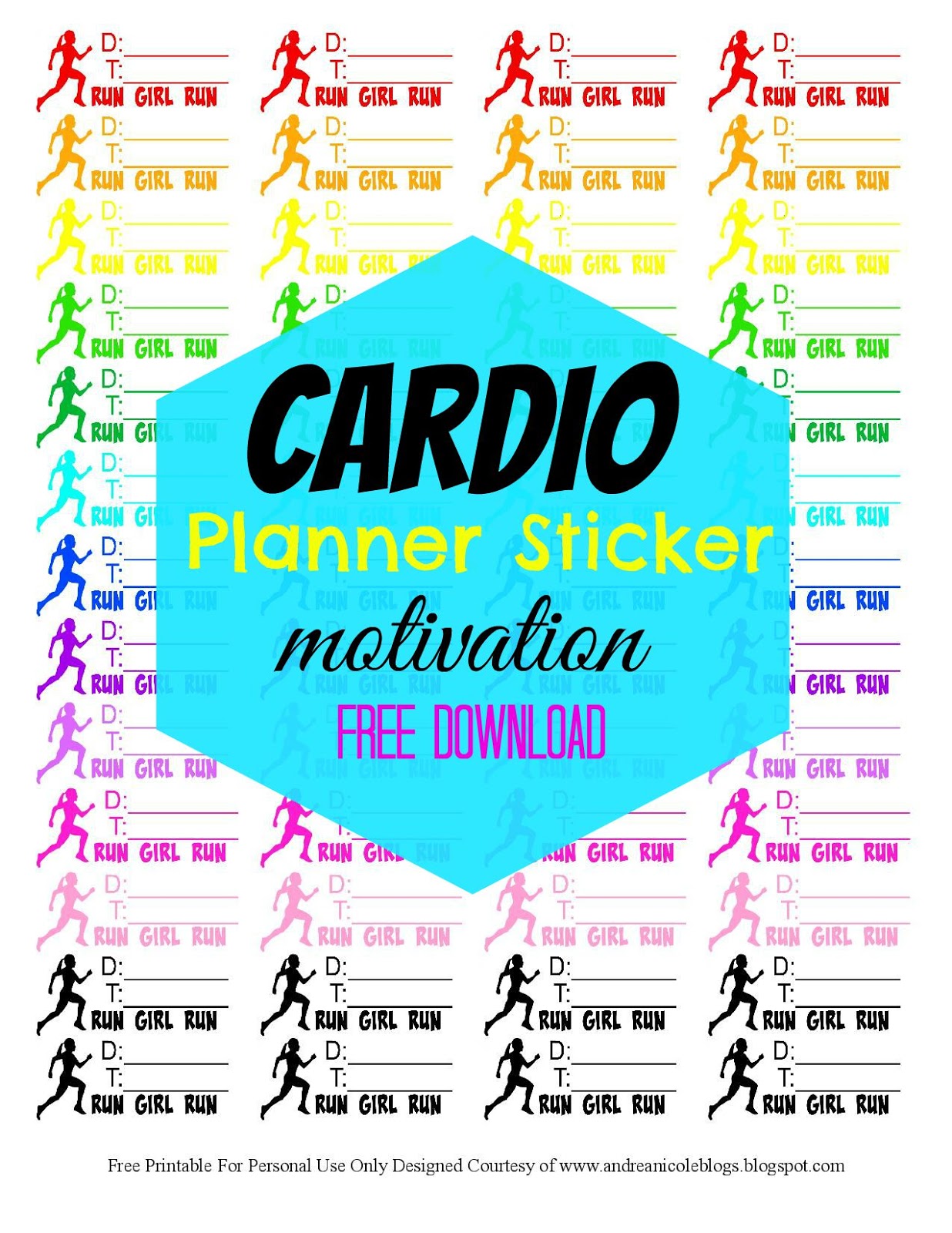 Andrea Nicole Free Printable Fitness Planner Sticker Andrea Nicole Free Printable Fitness Planner Sticker