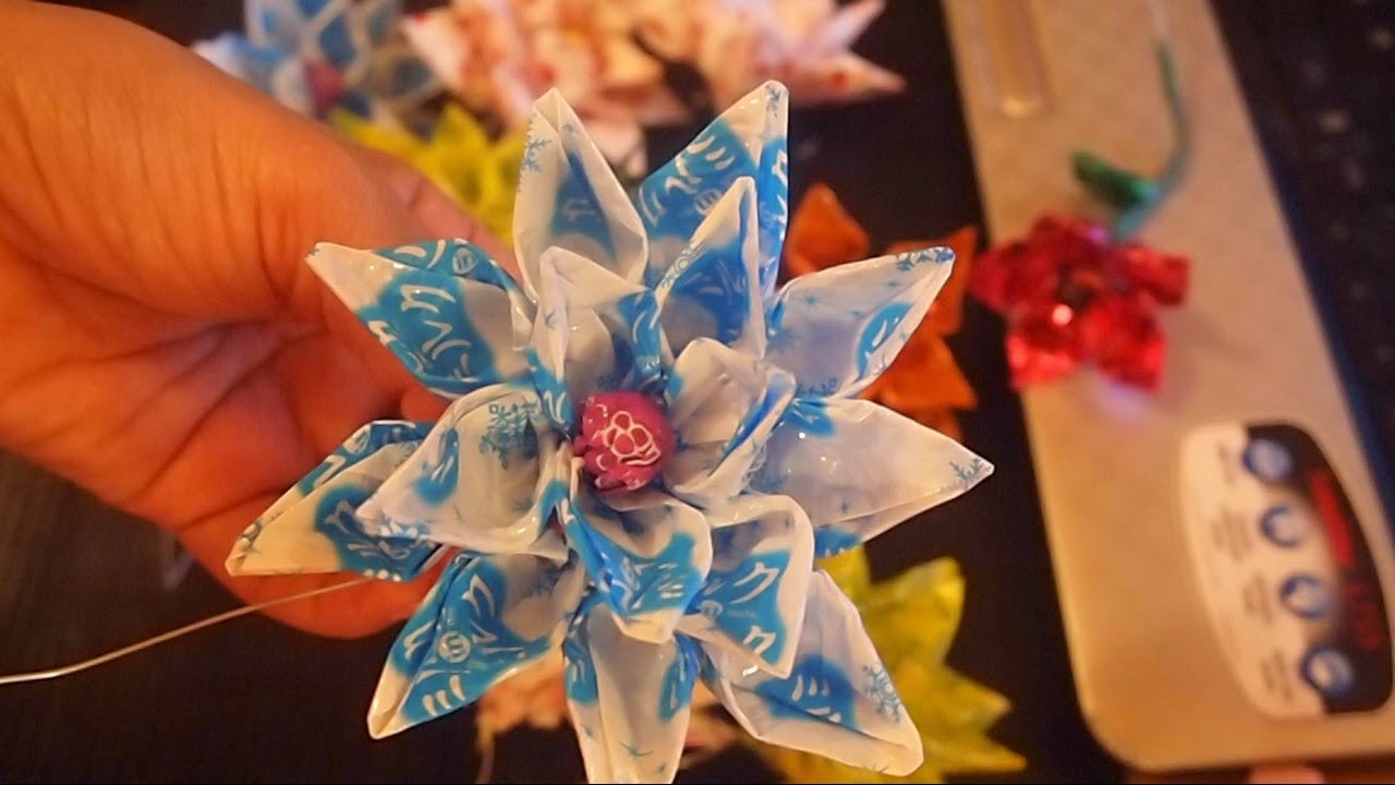 CREATE A HOBBY Flowers Made of Candy Wrapper
