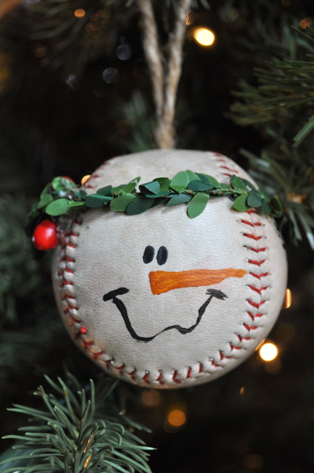 Grassy Branch Farm Baseball Snowman Ornament
