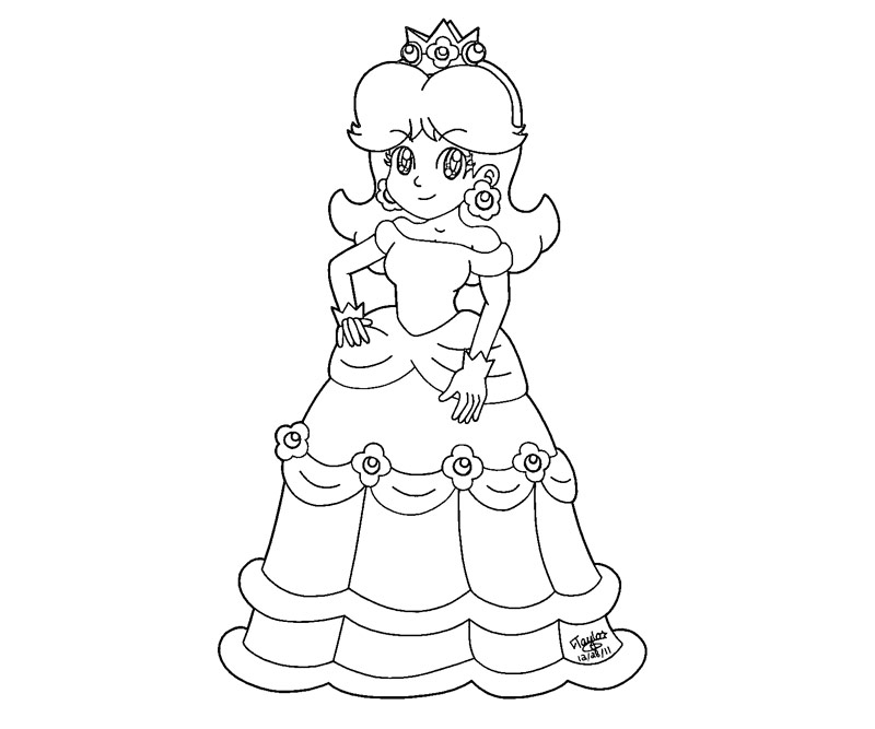 daisy from mario coloring pages - photo #13