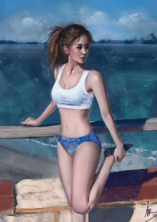 As ilustrações e pinturas digitais com lindas mulheres de Trung Bui Trung Bui artstation deviantart ilustrações mulheres orientais beleza sensualidade