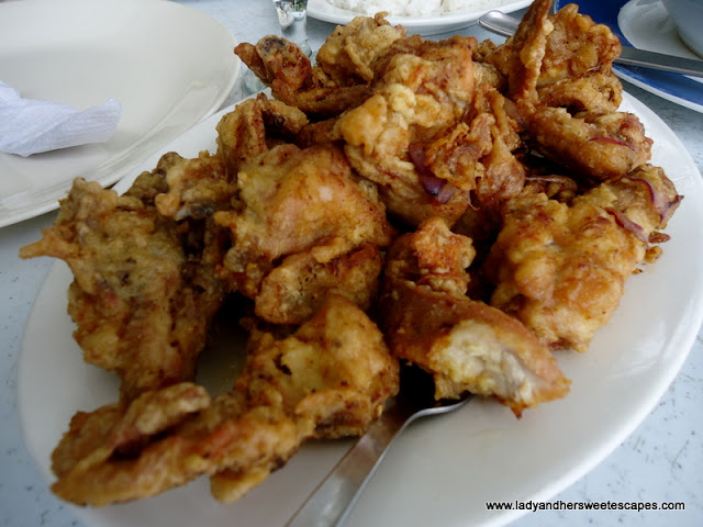 fried chicken at Caluwayan Resort