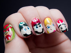 nail mario character mia mamma awesome nails nailart chalkboard super