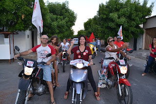 Caminhada do PT em Macau com lideranças e adesão do vice – prefeito em Maca