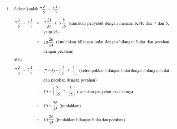 Contoh Soal Penjumlahan dan Pengurangan Bilangan Pecahan Contoh Soal Penjumlahan dan Pengurangan Bilangan Pecahan