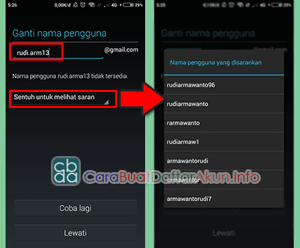 daftar email lewat hp android