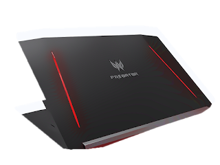 Predator Helios 300 Laptop Gaming Terbaru dari Acer (tampak Belakang) Predator Helios 300, lanjutnya, dilengkapi dengan NVIDIA Ge-Force GTX 1060 atau 1050Ti GPU yang dikombinasikan dengan Intel Core generasi ke-7 i7 (7700HQ) atau Intel Core i5 (7300HQ).