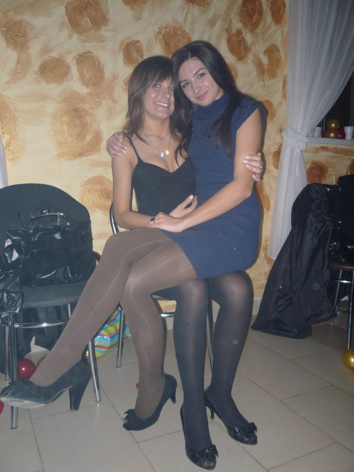 Women`s Legs and Feet in Tights: Legs and Feet in Brown and Black Tights 24