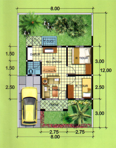 Denah/Sketsa Rumah Minimalis + Gambar | Rancangan Rumah dan Tata Ruang