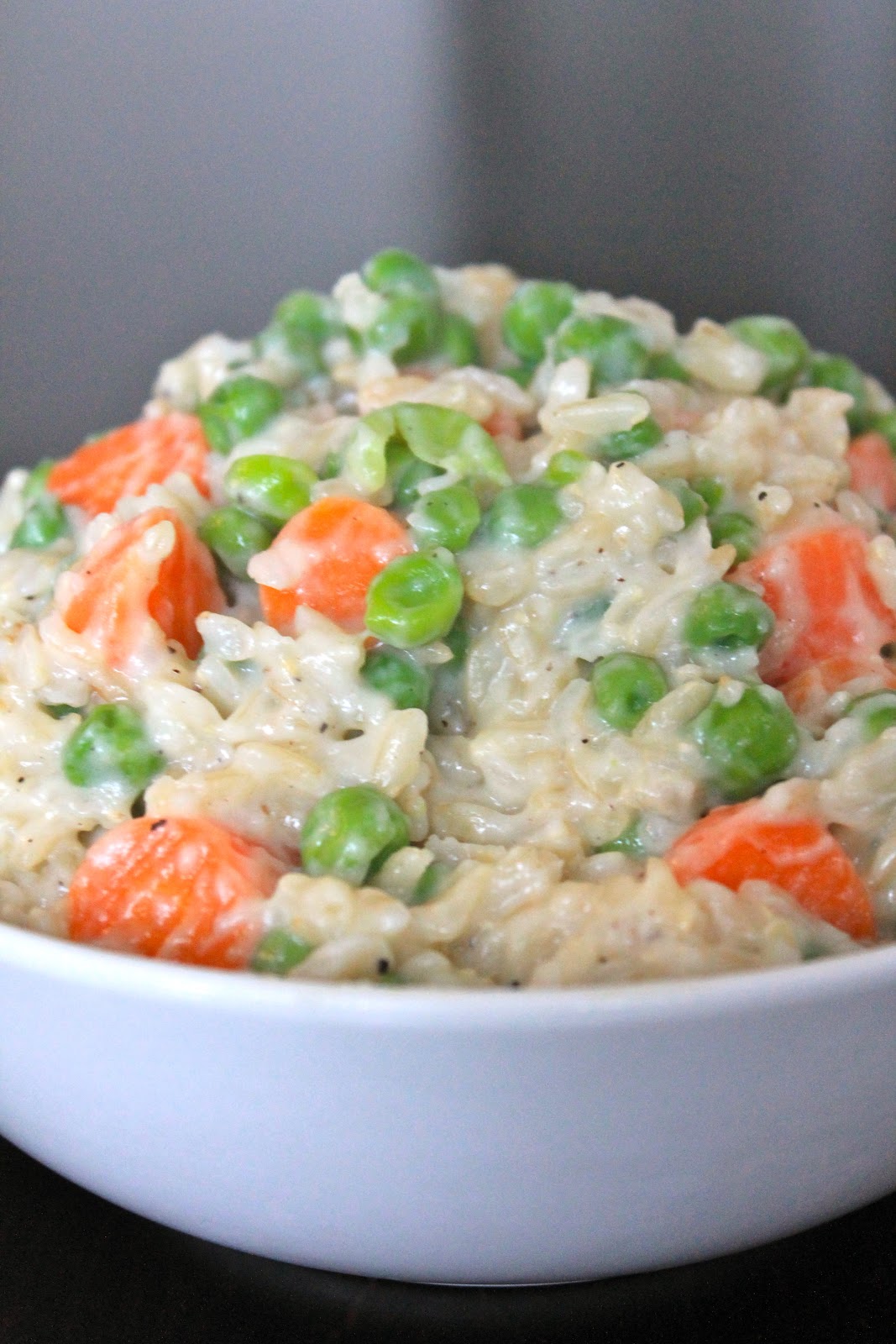 The Cultural Dish Brown Rice with Creamed Peas and Carrots