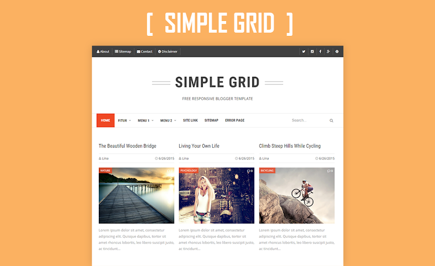 Simple Grid Responsive Blogger Template