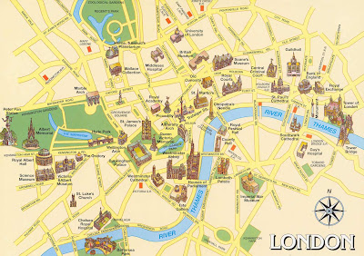 mapa de atrações em Londres