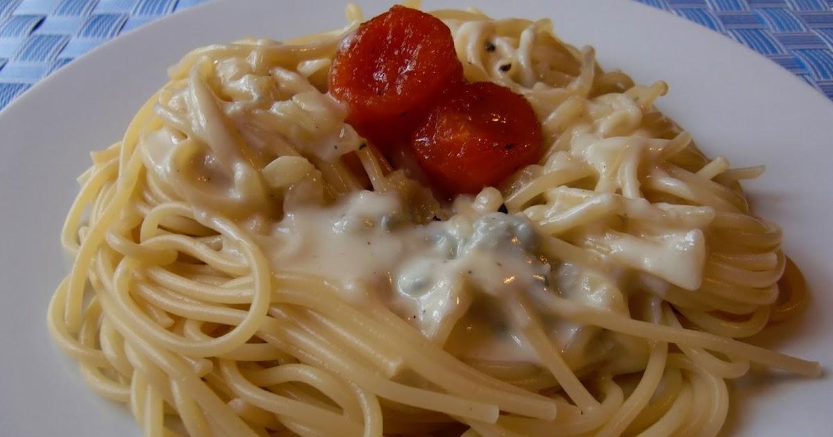 Spaghetti Gorgonzola mit karamellisierten Kirschtomaten
