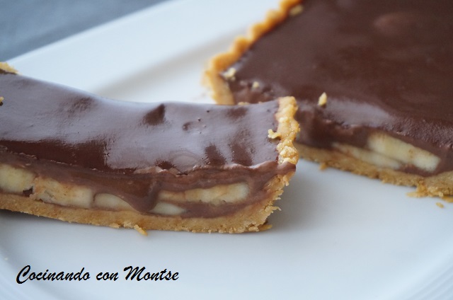 Tarta de chocolate y plátano sin horno