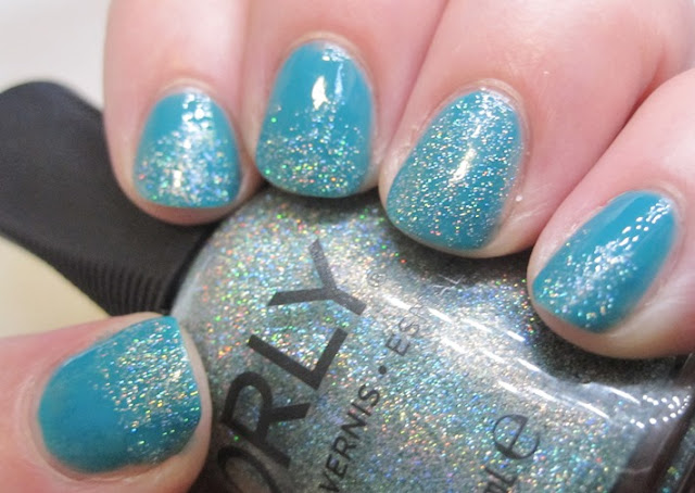 Orly Sparkling Garbage over Priti NYC Blue Wedgewood