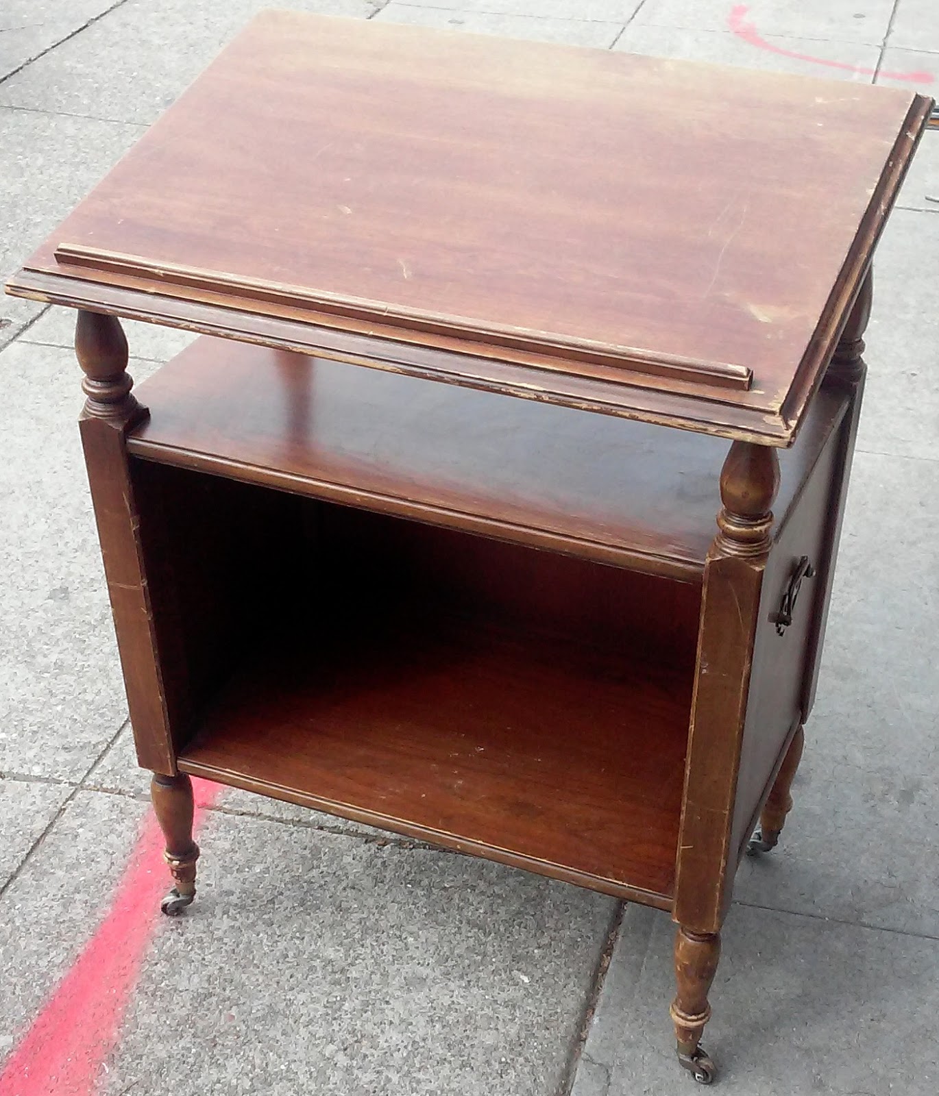 UHURU FURNITURE & COLLECTIBLES SOLD Antique Walnut Dictionary Table 115
