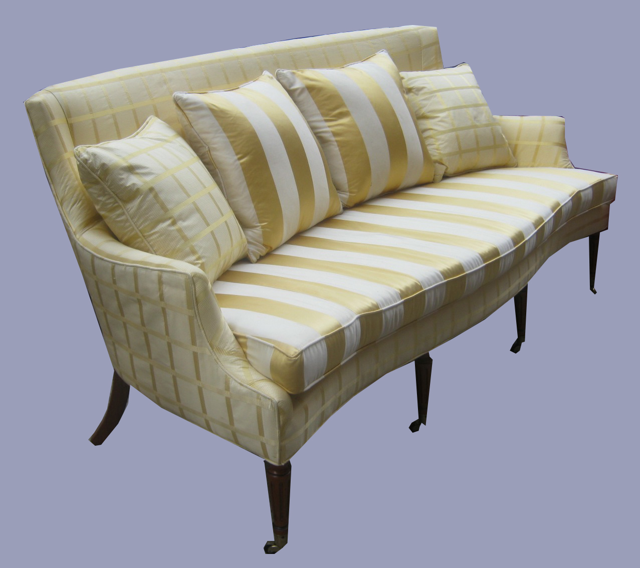 Uhuru Furniture & Collectibles Sheraton Style Sofa in Silk Upholstery SOLD