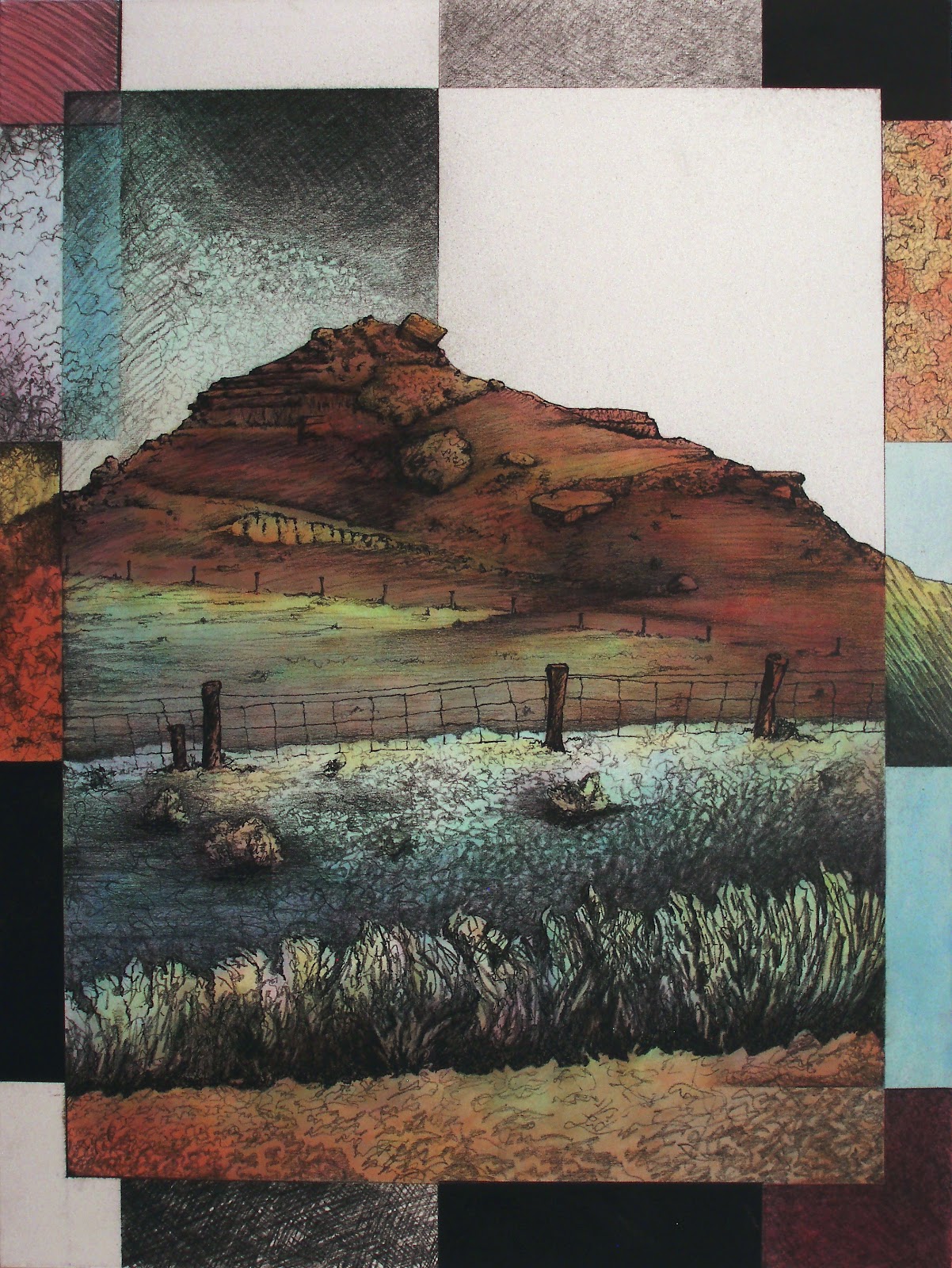 GREEN INK SEEN hybrid works acrylic & charcoal on canvas