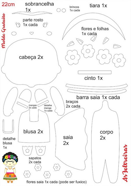 Molde frida em feltro Clearance