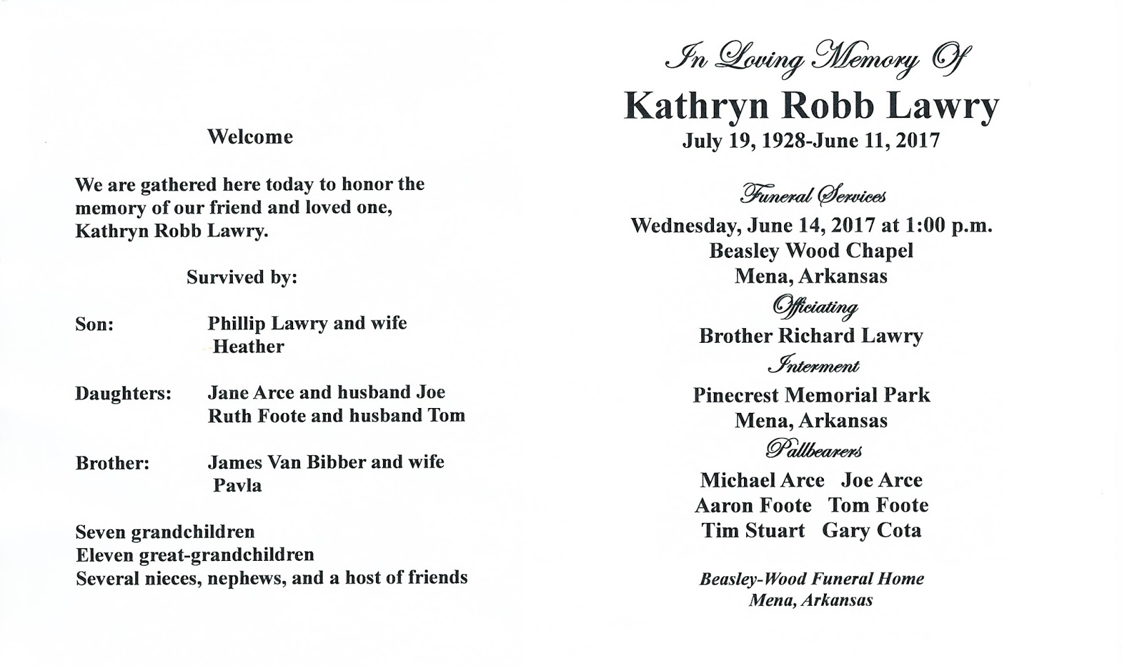 MY SPIRITUAL JOURNEY Funeral Sermon for Aunt Kathy