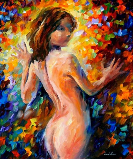 Leonid Afremov pinturas a óleo impressionista sensual mulheres