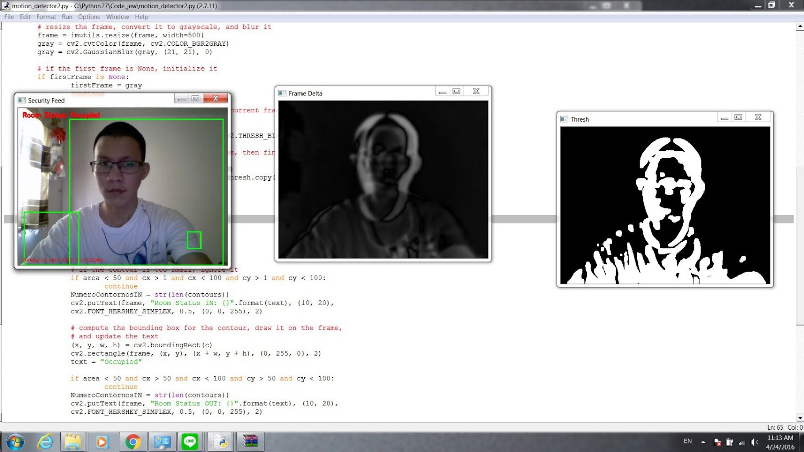 Motion detection using python