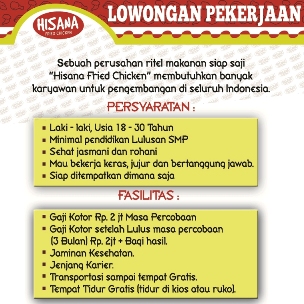 Gaji Karyawan Hisana Fried Chicken Cahunit Com