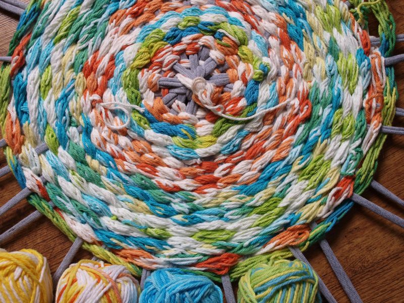 By Hook & Thread Finger Knitting Woven Rug