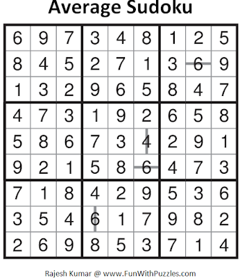 Average Sudoku (Fun With Sudoku #94) Solution