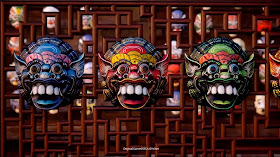 Masks on display in Choubu