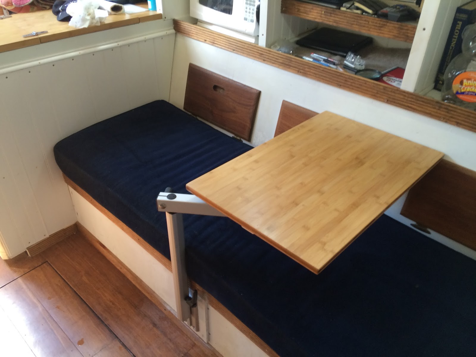 s/v Dreamboat Annie A Westsail 32 Lagun Table and Reefer Work