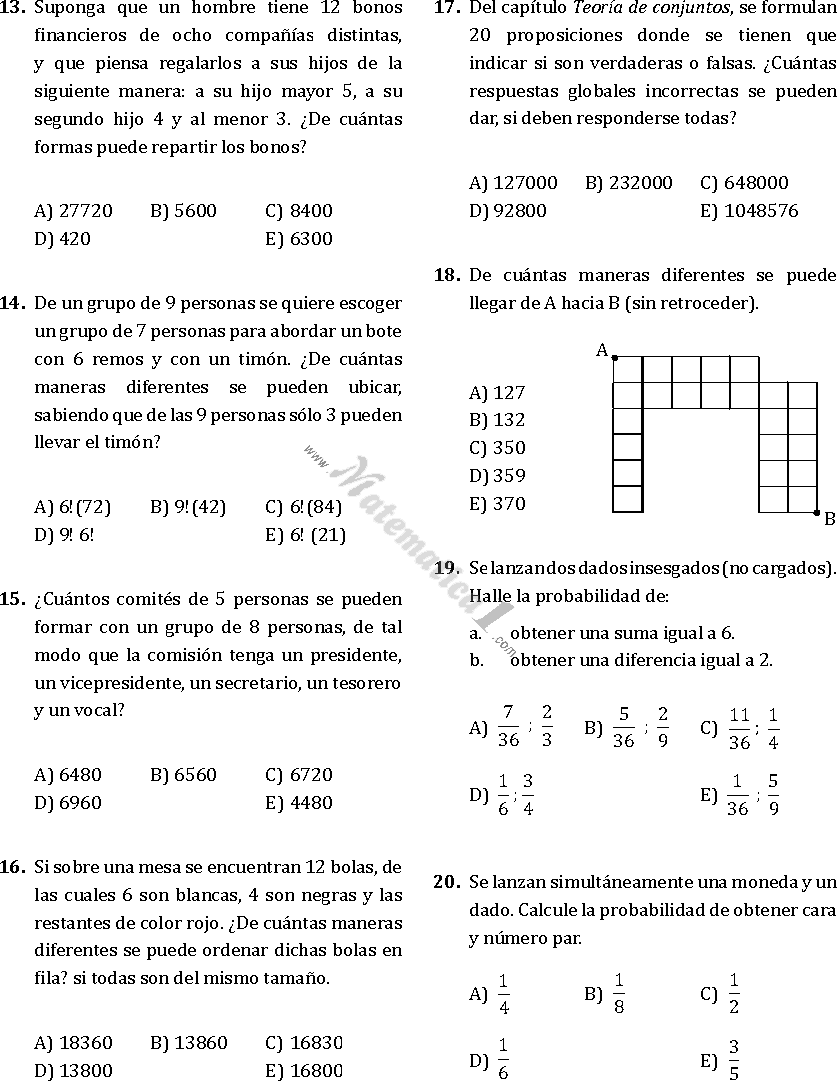 COMBINACIONES Y PERMUTACIONES EJERCICIOS RESUELTOS PDF