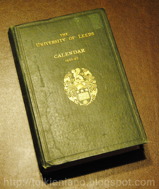 Tolkien collection Tolkien nei Calendars dell'Università di Leeds 1920